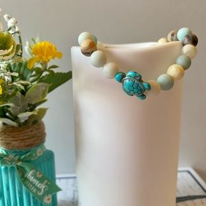 Natural stone turtle Bracelet!